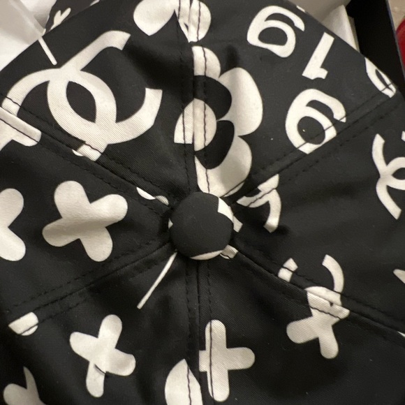 Chanel CC Lucky Symbols Baseball Cap Printed Cotton Print, White - Picture 6 of 8
